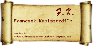 Francsek Kapisztrán névjegykártya
