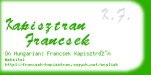 kapisztran francsek business card